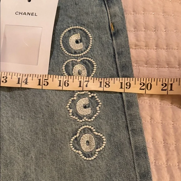 CHANEL Light blue Straight Women's Jeans - Picture 12 of 16
